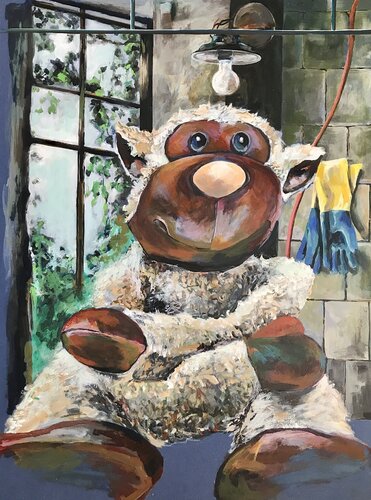 Sam 2022 – Kuscheltier oder Gärtner? by Michael Rehr-Hoffmann, Painting for Sale on Select