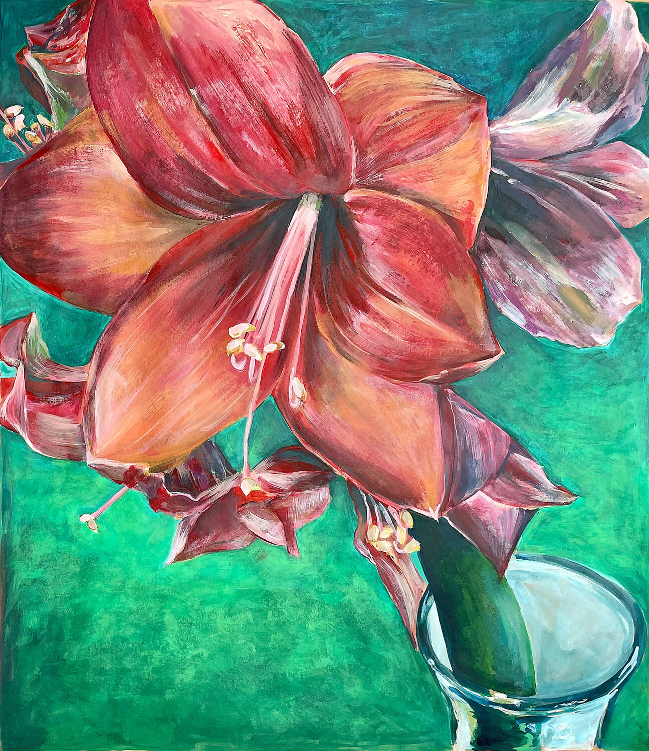 Amaryllis – Sinnlichkeit, Leidenschaft und Ästhetik. Michael Rehr-Hoffmann Original painting for sale