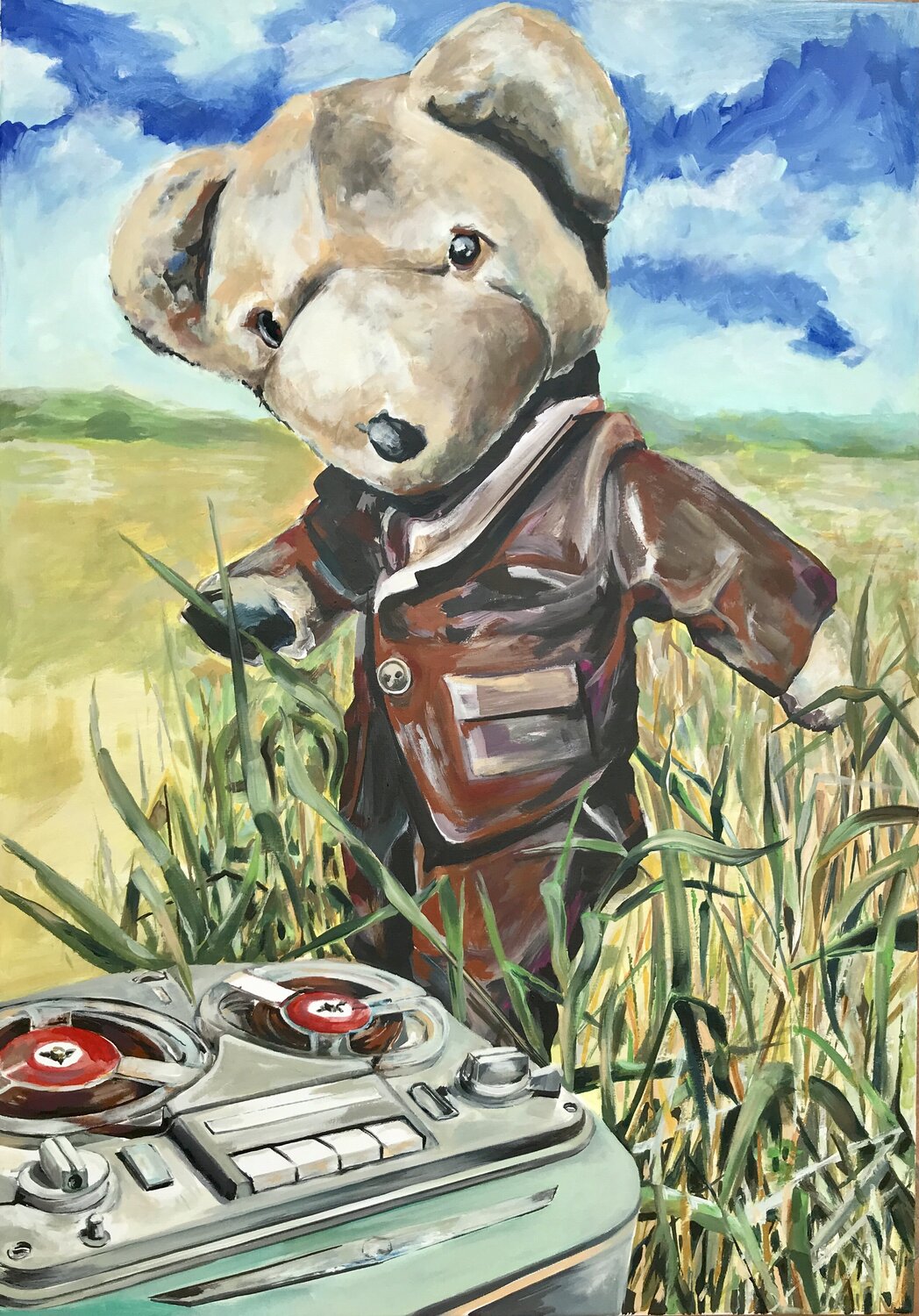 Dancing Bear Teddy 2022 Michael Rehr-Hoffmann Original painting for sale
