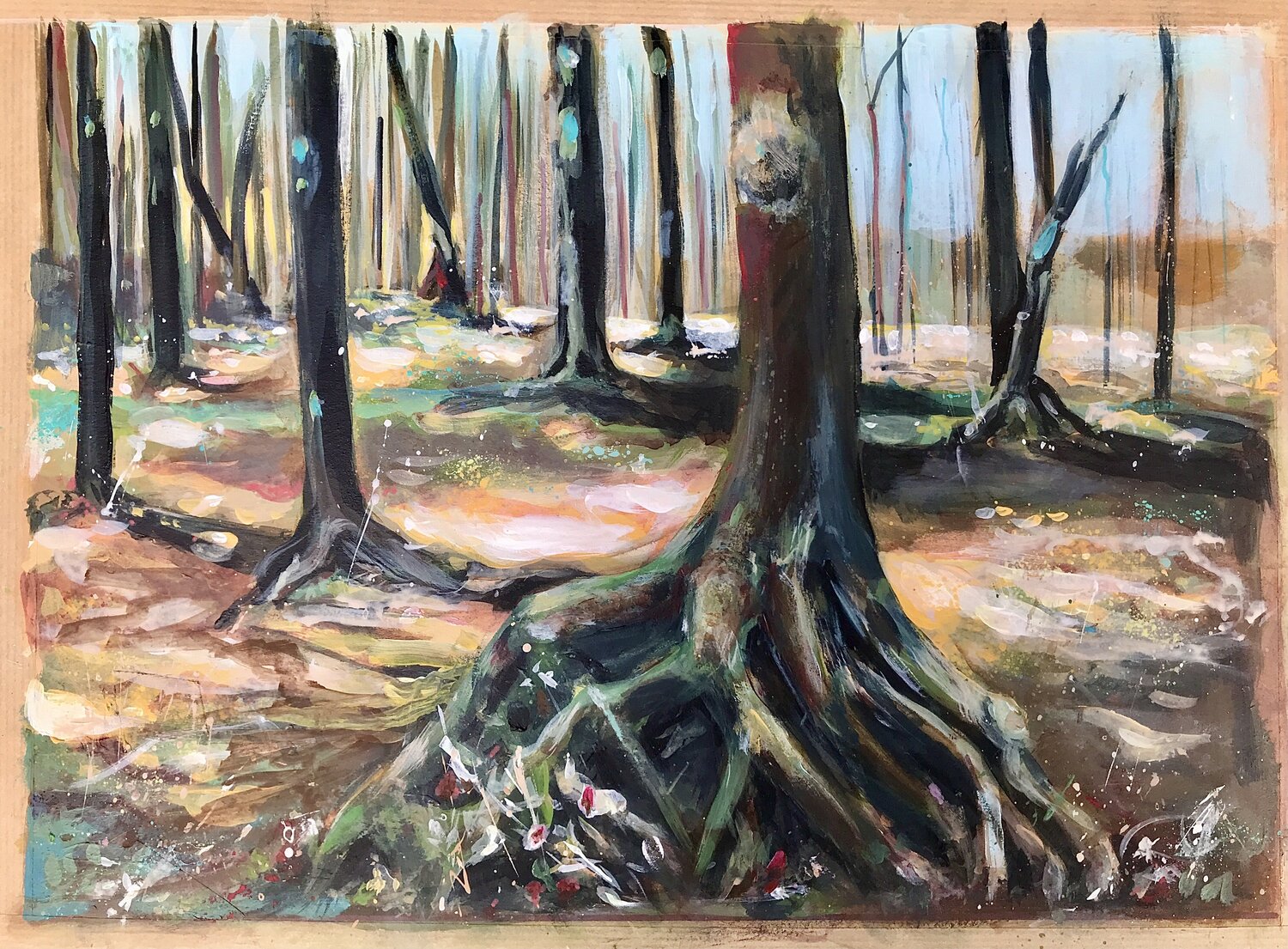 Landschaftsmalerei  "Der knorrige Zeuge des Waldes" Michael Rehr-Hoffmann Original painting for sale