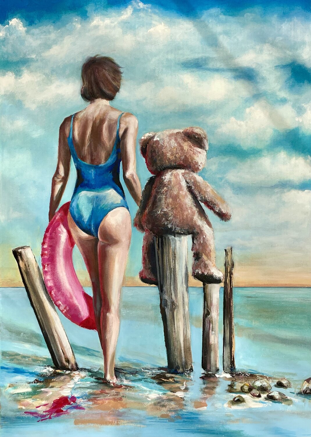 An die Hand nehmen zwei. Michael Rehr-Hoffmann Original painting for sale