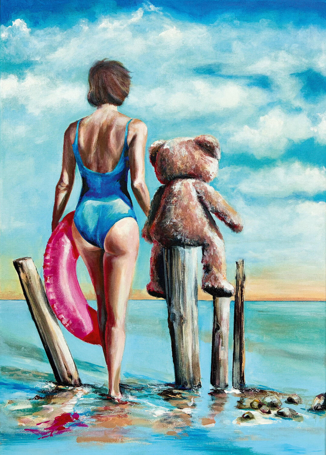 An die Hand nehmen zwei. Michael Rehr-Hoffmann Original painting for sale