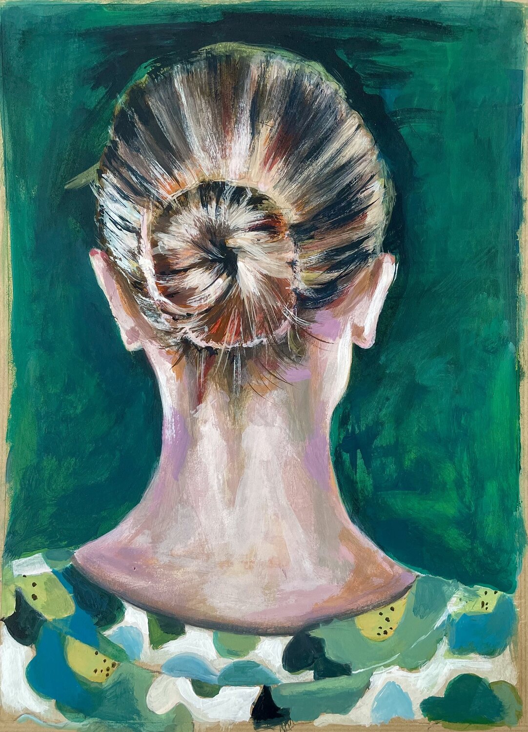 Porträt mit Dutt 2. Variationen eines scheinbar alltäglichen Motivs Michael Rehr-Hoffmann Original painting for sale