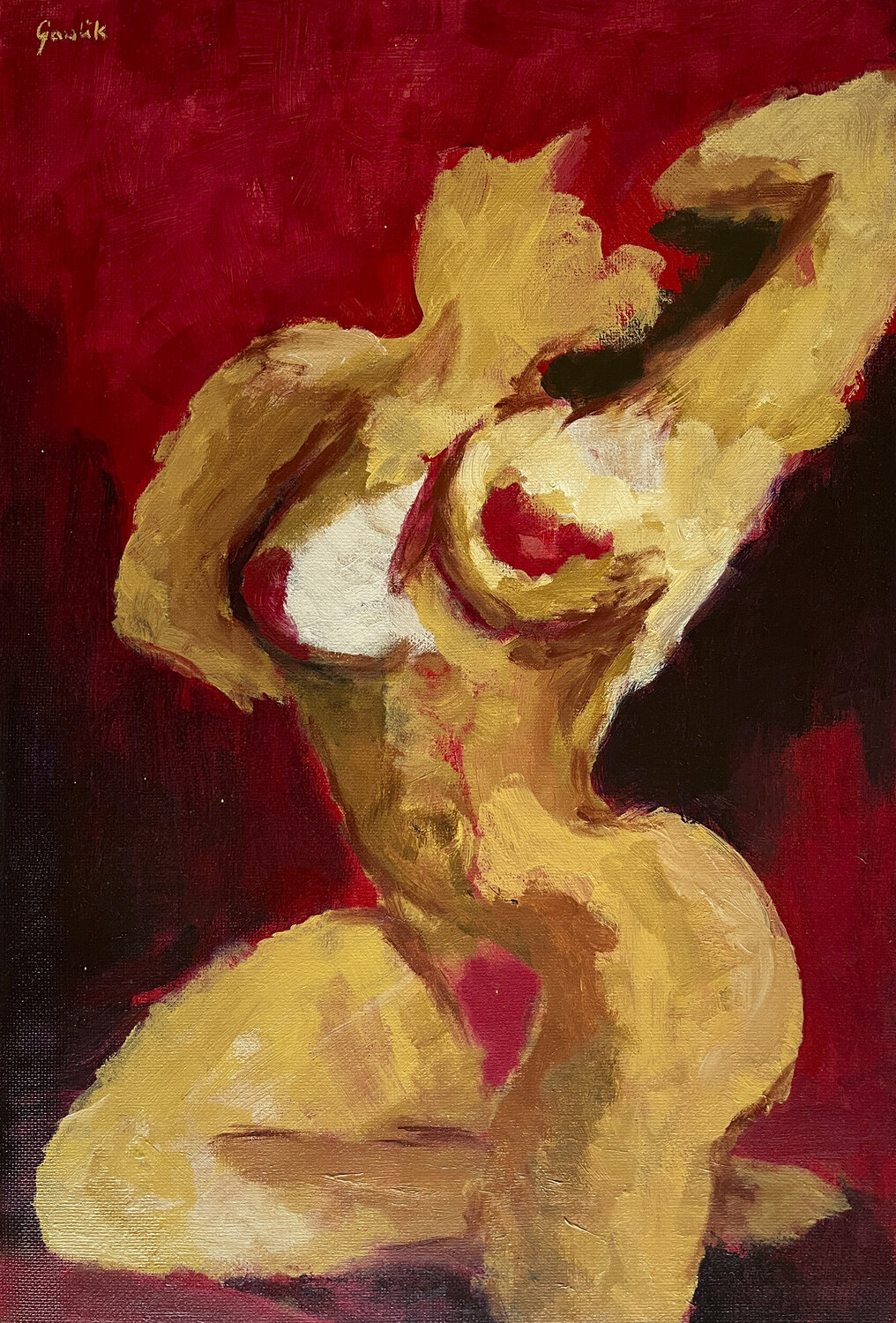 kulturystka (bodybuilder) Wojtek Gawlik Original painting for sale