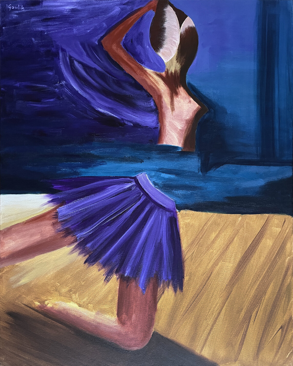 ballerina with blue sash Wojtek Gawlik Original painting for sale