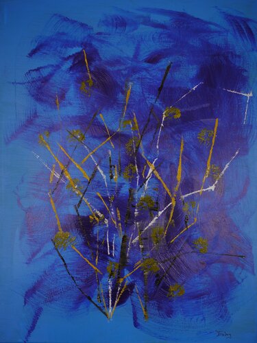 Geflecht in Blau (AK 0090) by Esberg, Painting for Sale on Select