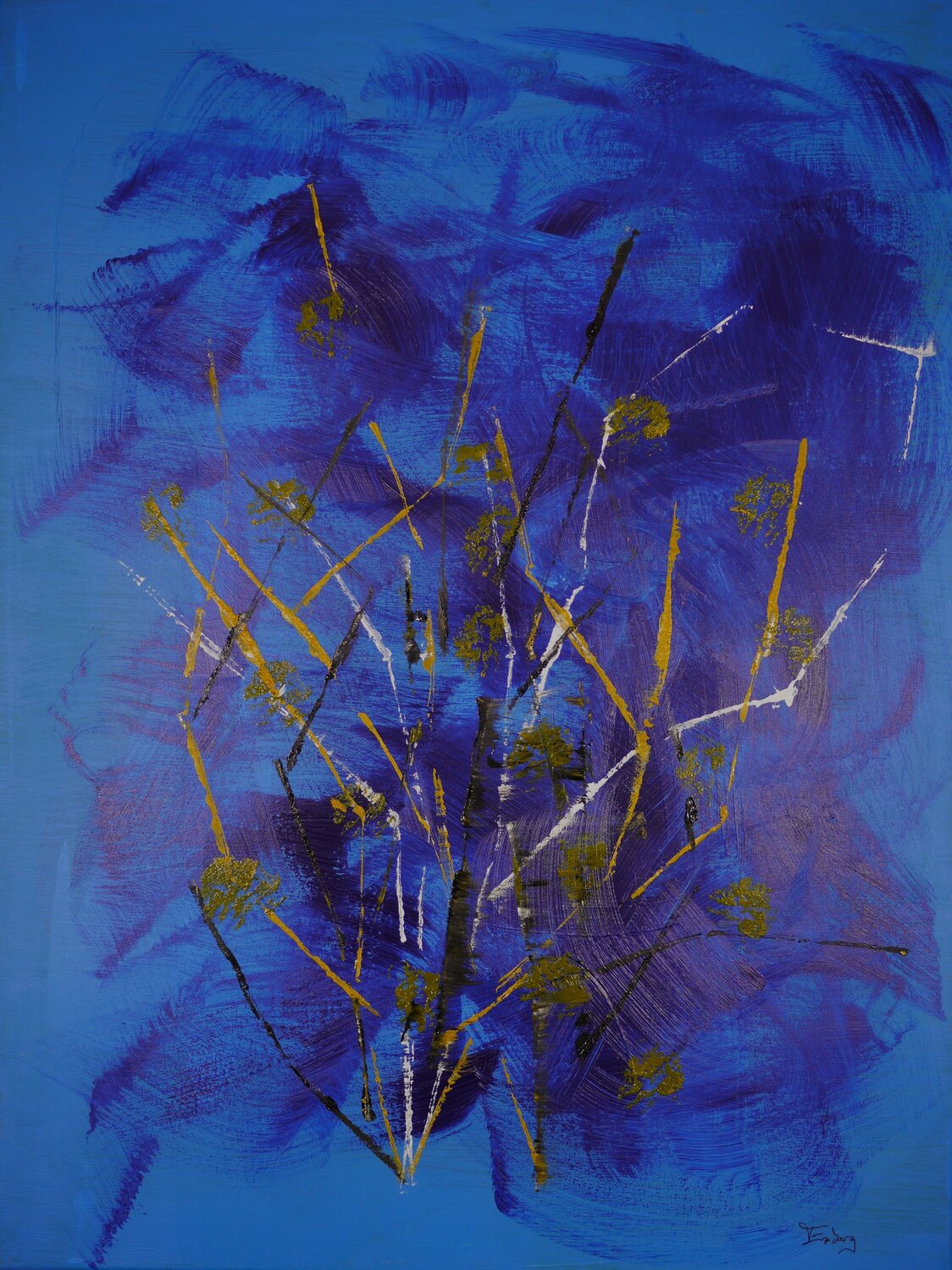 Geflecht in Blau (AK 0090) Esberg Original painting for sale