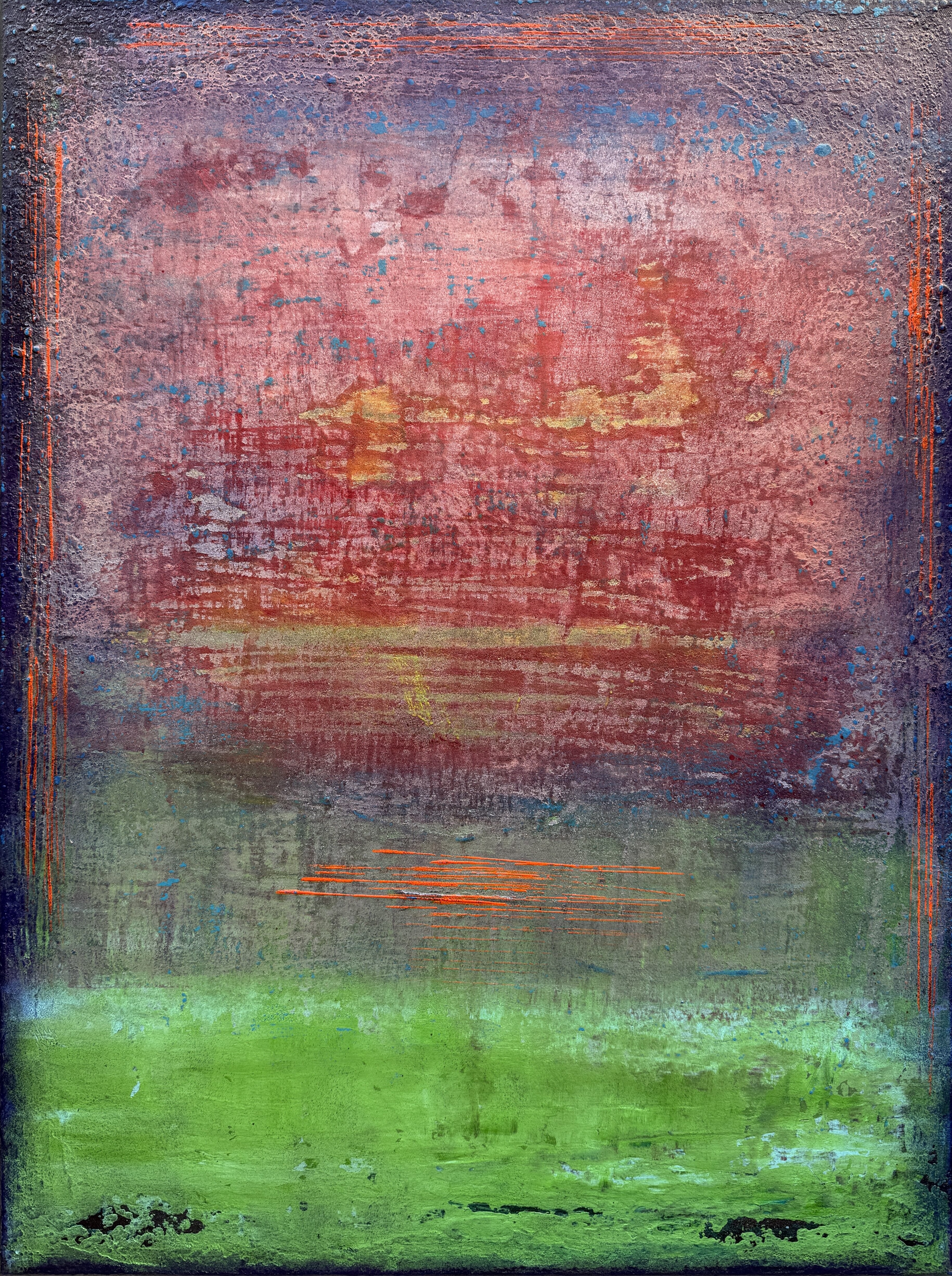 The tide in red reflections