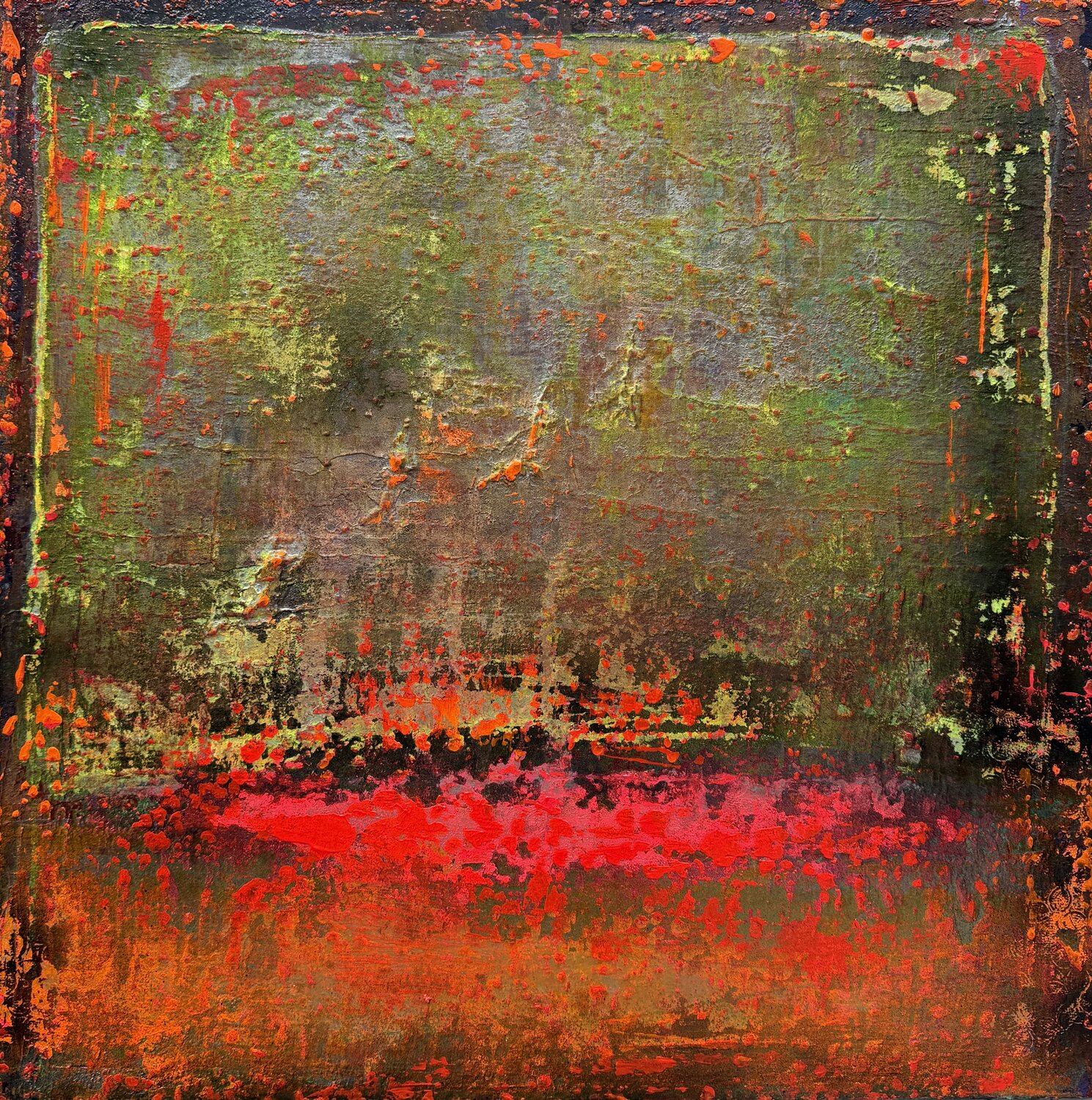 Red Line of Silence Viki Smoliar Original painting for sale