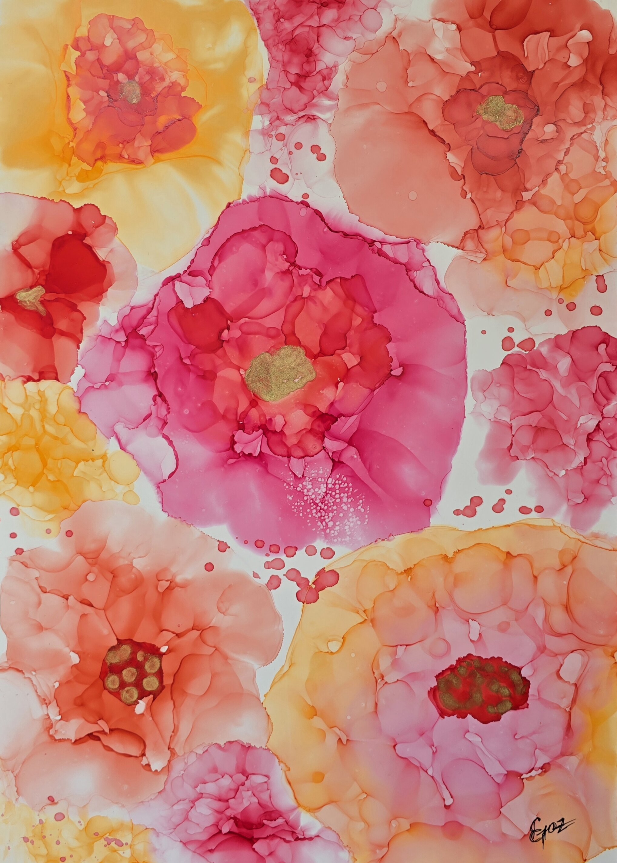 Bloom in the Gaze #3 (Pink and Orange flowers)