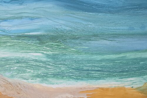 Infinity waves #1. Abstract Seascape by Elena Gozunova, Drawing for Sale on Select