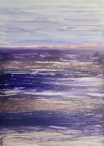 Abstract seascape | Sunset over sea #4 by Elena Gozunova, Painting for Sale on Select