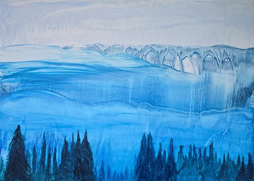 Frozen Field - Blue Glacier by Elena Gozunova, Painting for Sale on Select