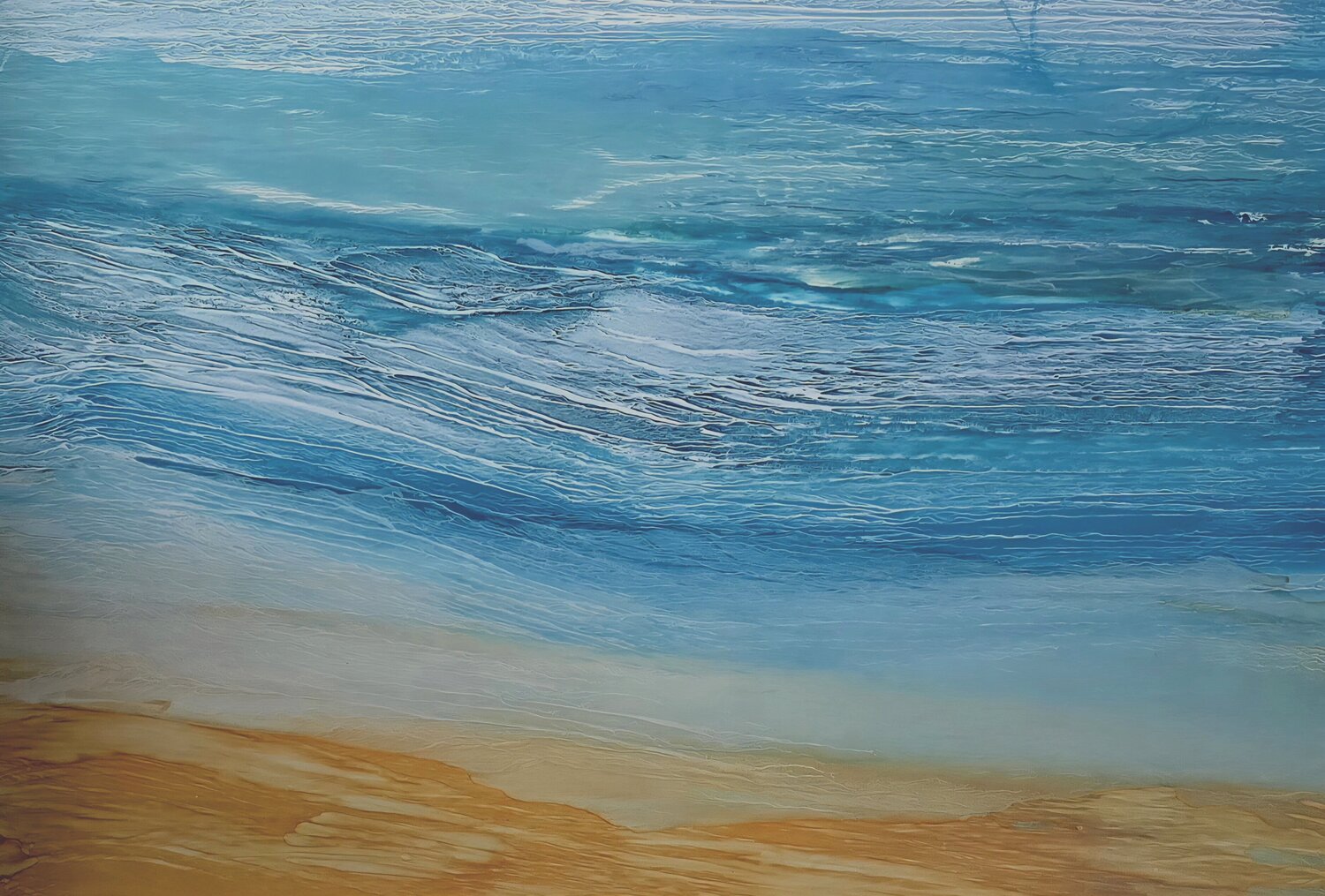 Liminal Tide - Abstract Blue Seascape Elena Gozunova Drawing for sale