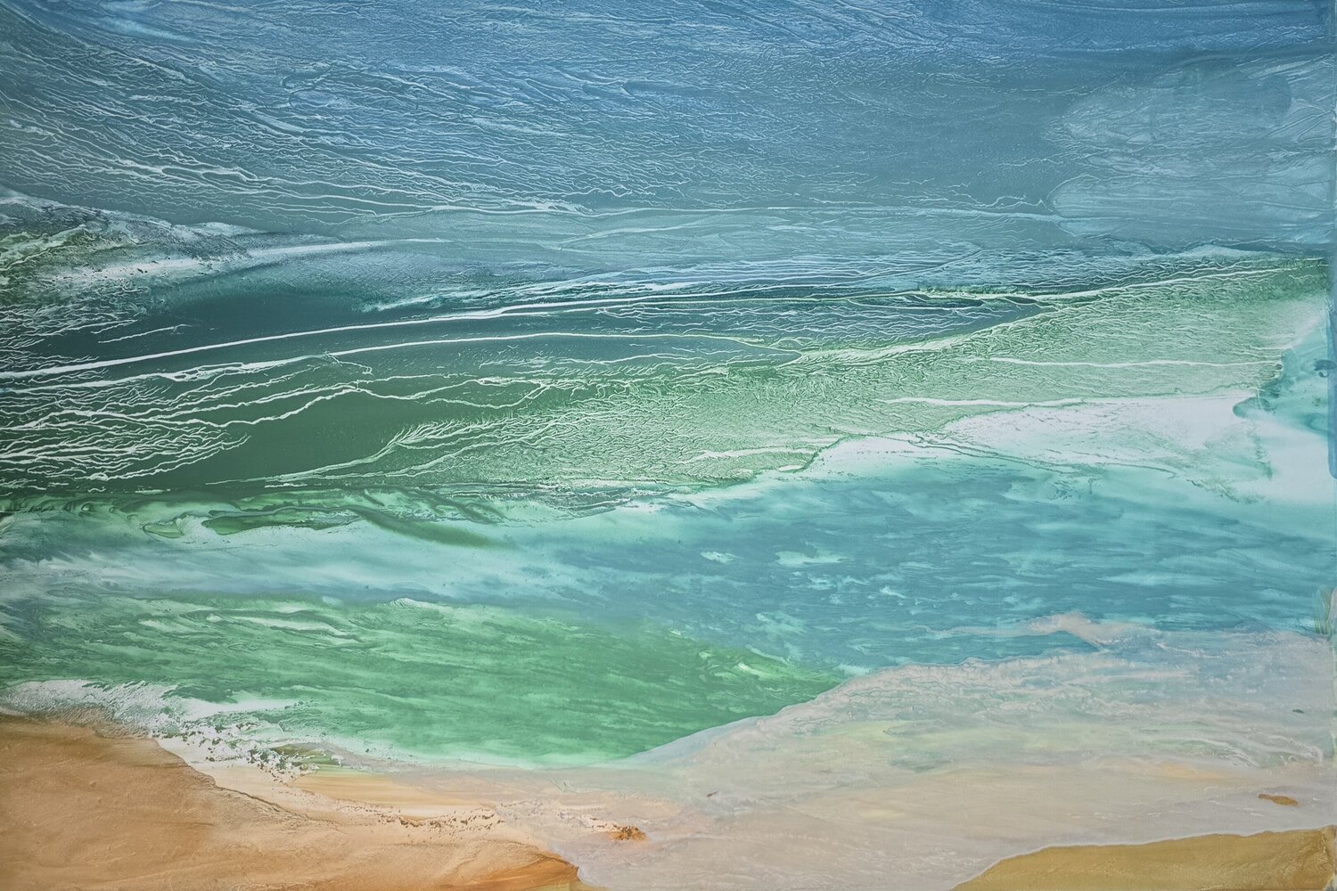 Infinity waves #2. Abstract Seascape Elena Gozunova Drawing for sale