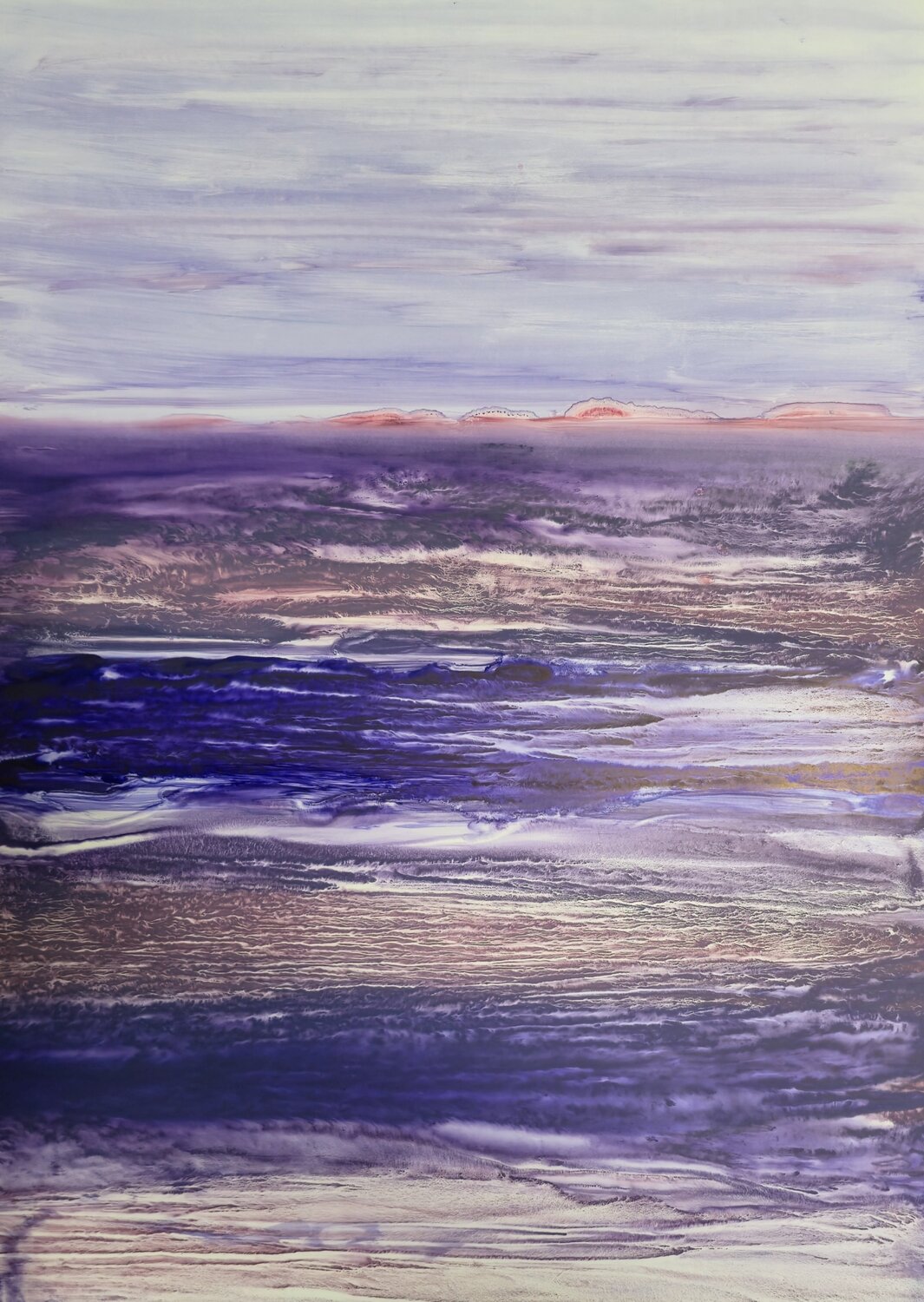 Abstract seascape | Sunset over sea #4 Elena Gozunova Original painting for sale