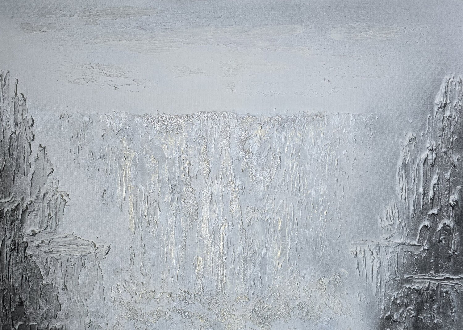 White waterfall Elena Gozunova Original painting for sale