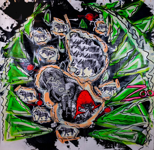 ohhhhhh Rotkäpchen ! by Thomas Kelm, Painting for Sale on Select