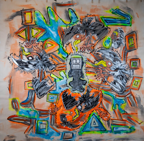 "the vultures circle above my consciousness" by Thomas Kelm, Painting for Sale on Select