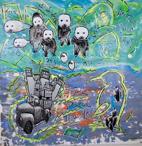 Fuck Pixel Truck by Thomas Kelm, Painting for Sale on Select