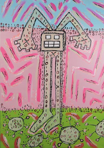 "A virus is knocking at the door" by Thomas Kelm, Painting for Sale on Select