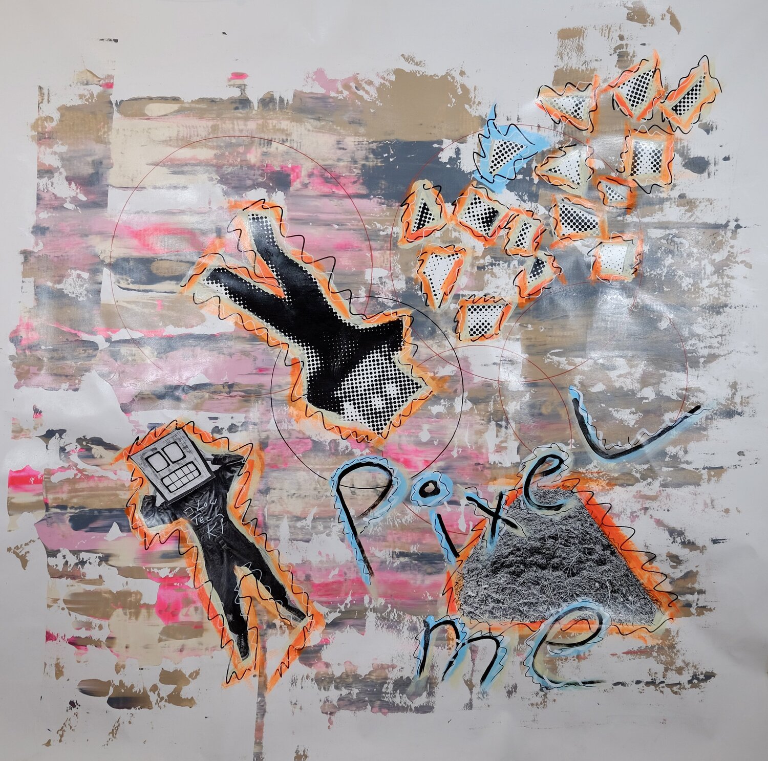Pixel me Thomas Kelm Original painting for sale