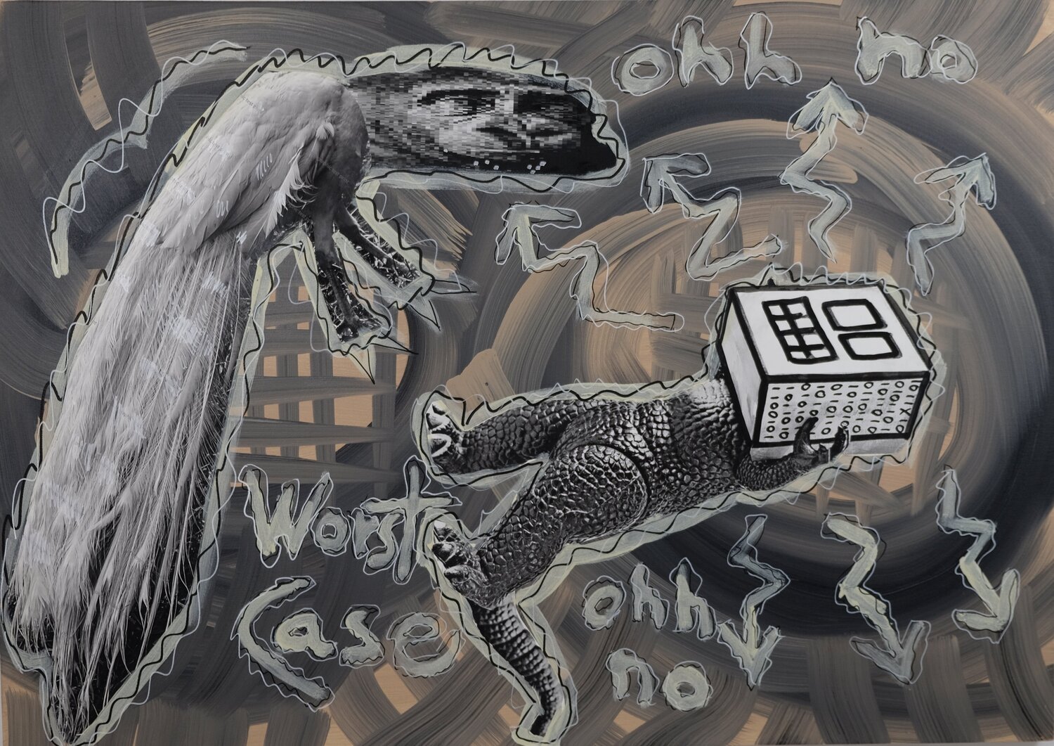 "ohh no worst case" Thomas Kelm Original painting for sale