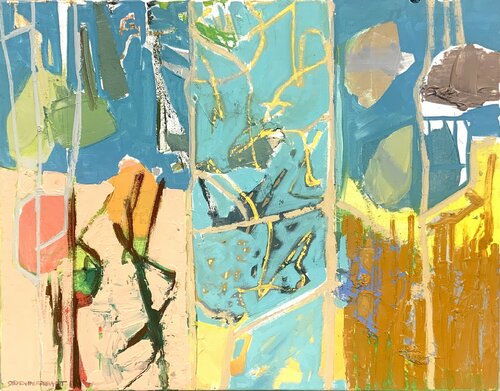 The Bluest Sky And More Finches than Feeders by Steven Page Prewitt, Painting for Sale on Select