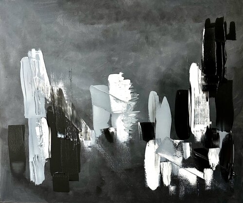 UNTER DRUCK II – Verschiebung (Displacement) by Rhea Callen, Painting for Sale on Select