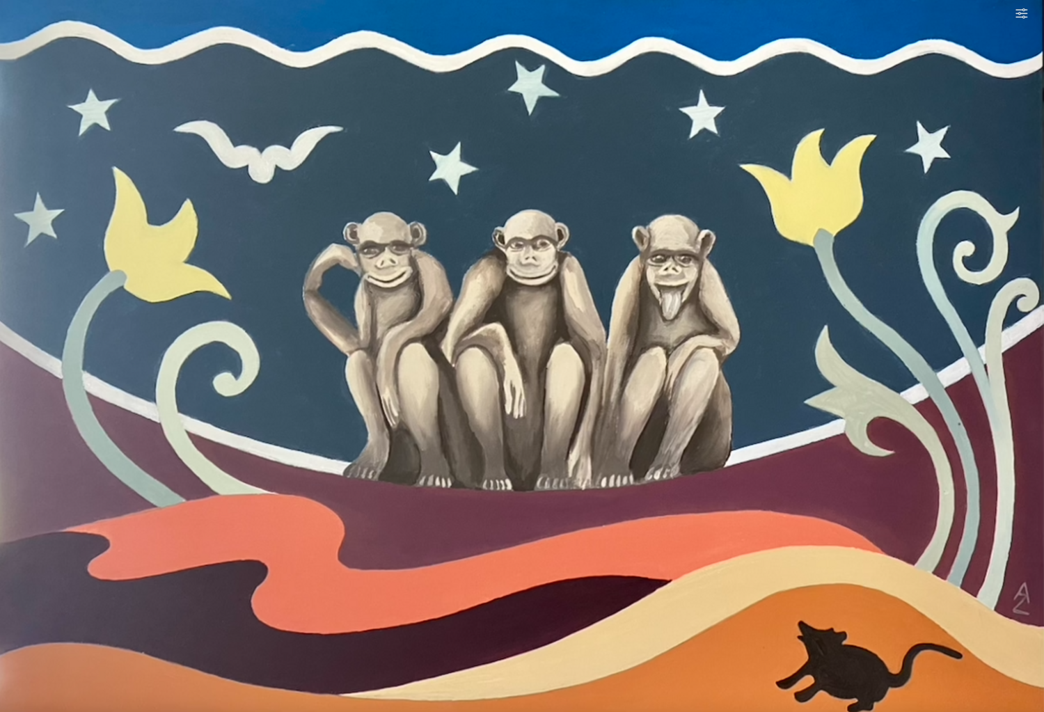 Affen mal anders Anette Zeltner Original painting for sale