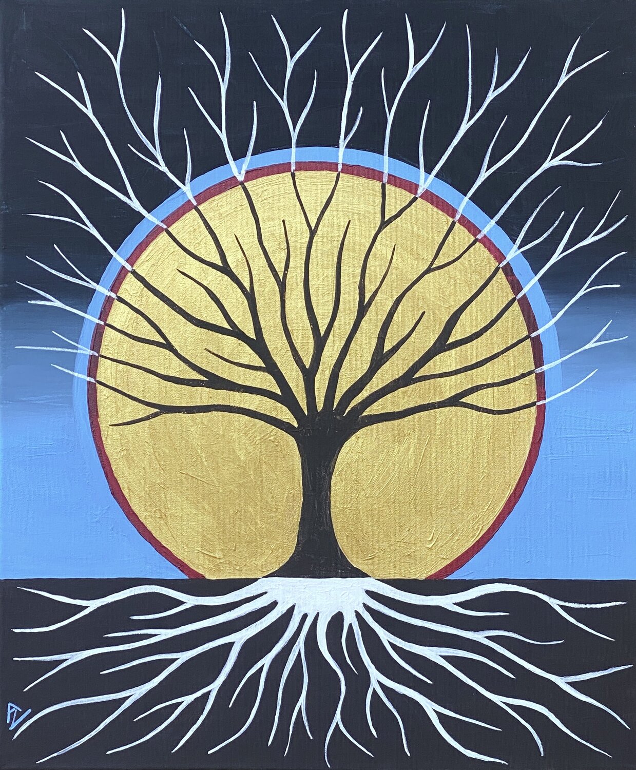 Albero blu Anette Zeltner Original painting for sale