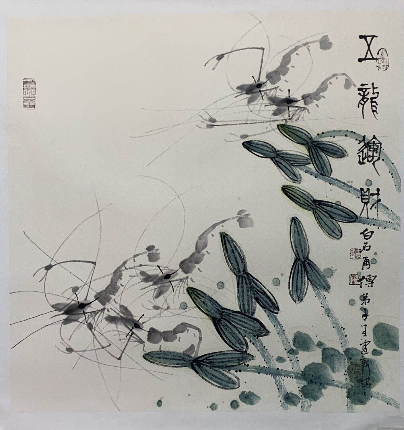 Five Dragons Carrying Fortune Nova Shah Original painting for sale