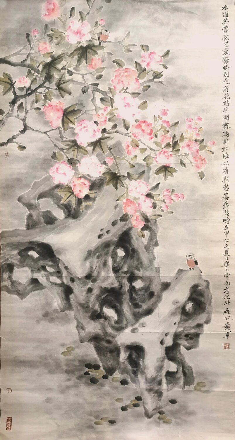 Blossoming Hibiscus Nova Shah Original painting for sale