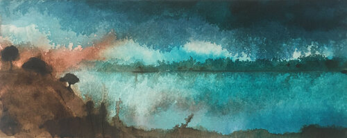 Orage sur le lac by Magalie Ors, Painting for Sale on Select
