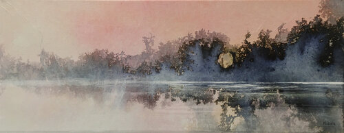 Lumière d'hiver sur le lac by Magalie Ors, Painting for Sale on Select