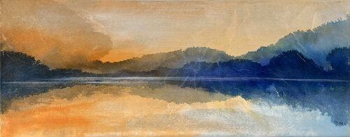 Crépuscule d'été sur le lac by Magalie Ors, Painting for Sale on Select