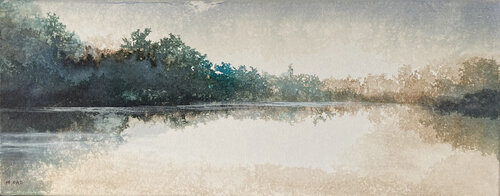 Reflets sur le lac by Magalie Ors, Painting for Sale on Select