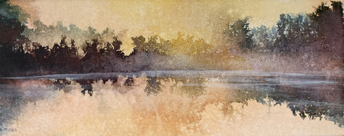 Brume d'automne sur le lac by Magalie Ors, Painting for Sale on Select