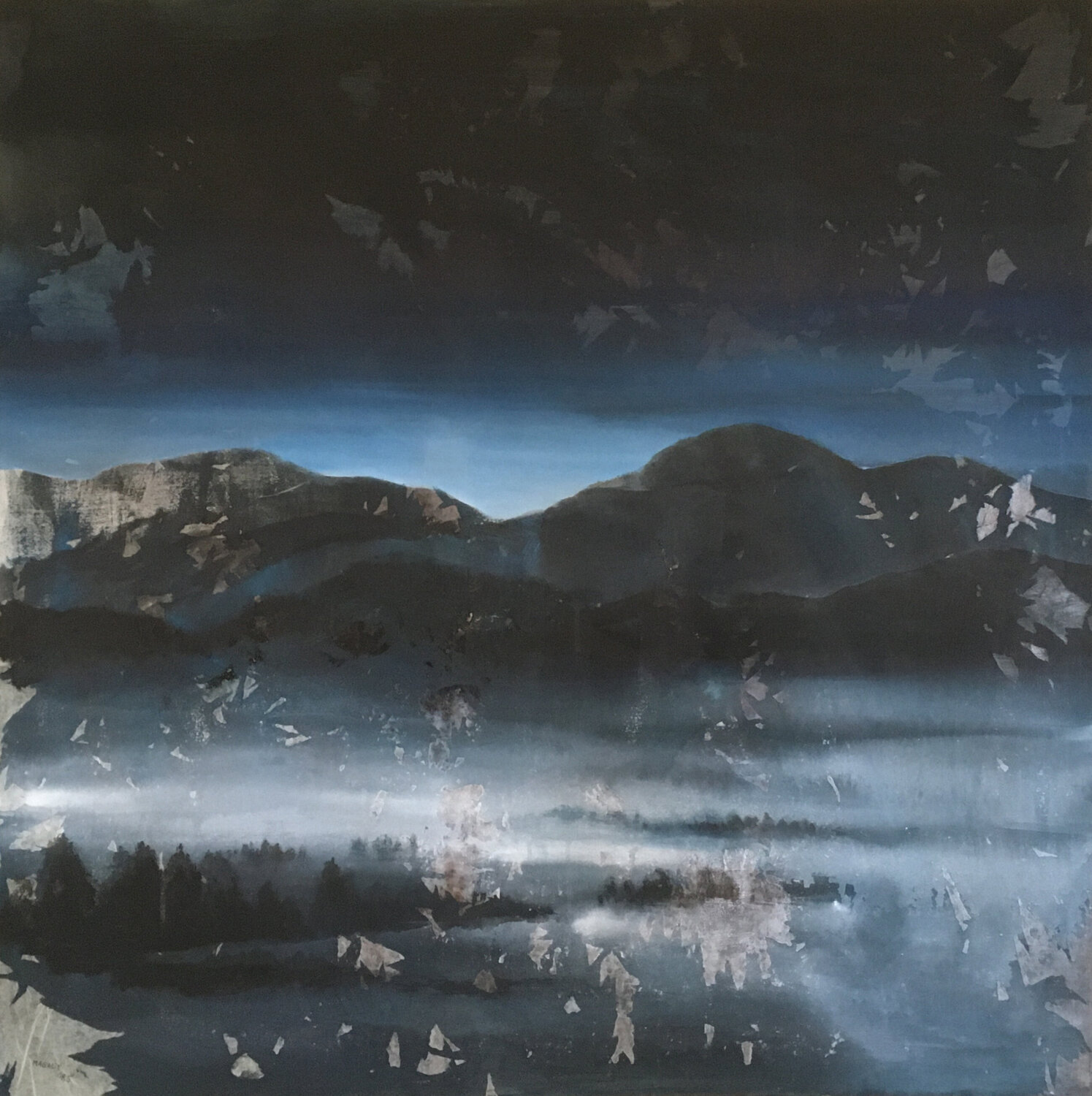 Nuit de brume dans les Vosges Magalie Ors Original painting for sale