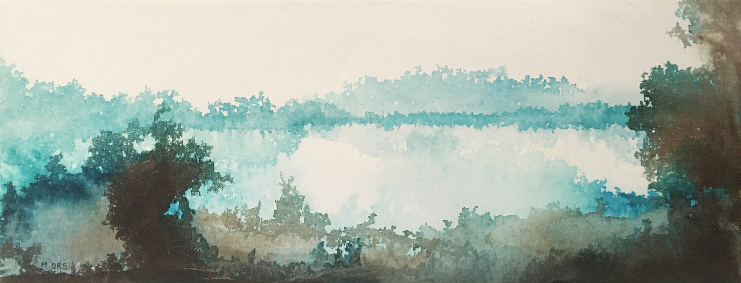 Brume sur le lac Magalie Ors Original painting for sale