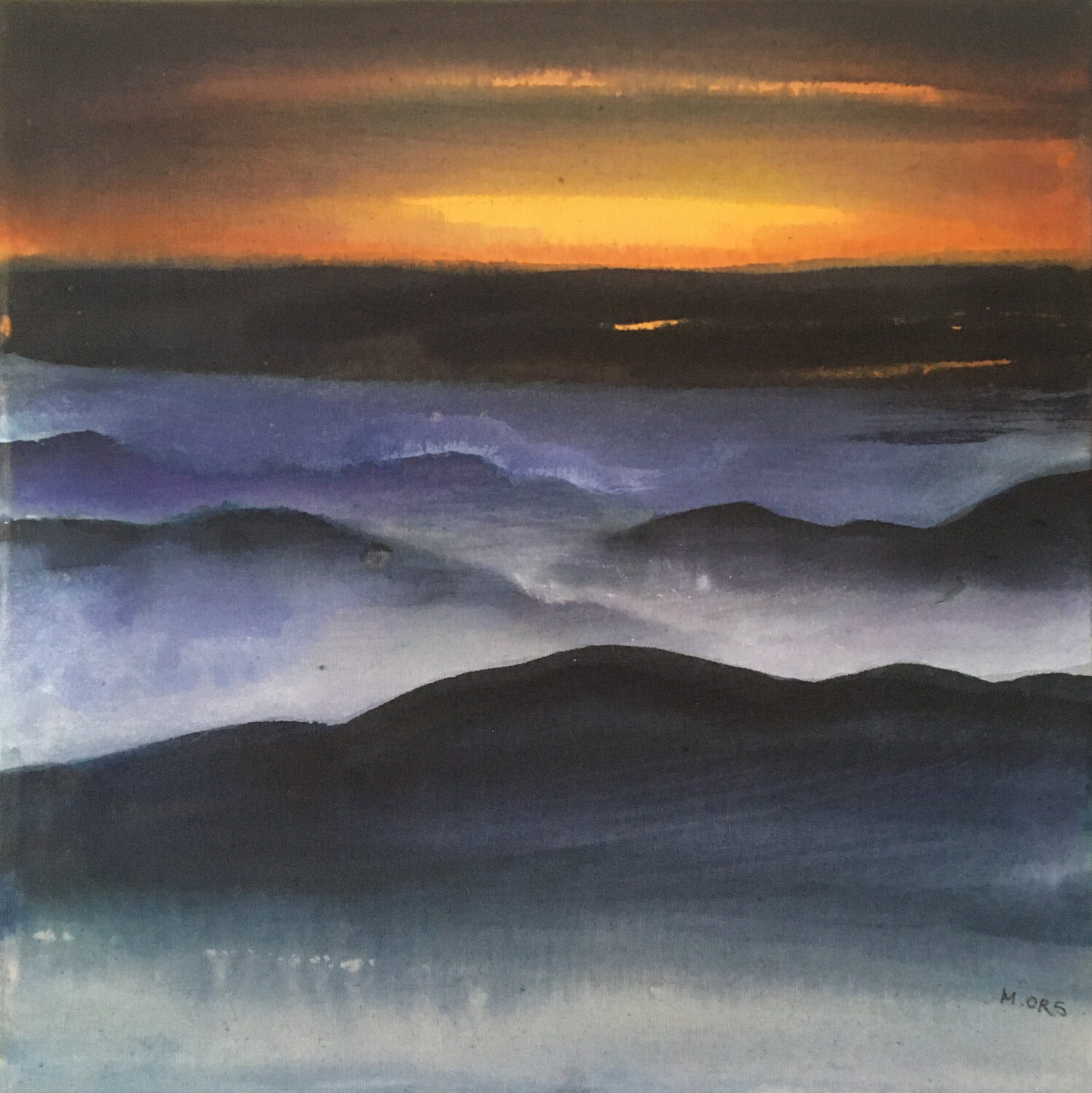 Soir d'hiver dans les Vosges (N°3) Magalie Ors Original painting for sale
