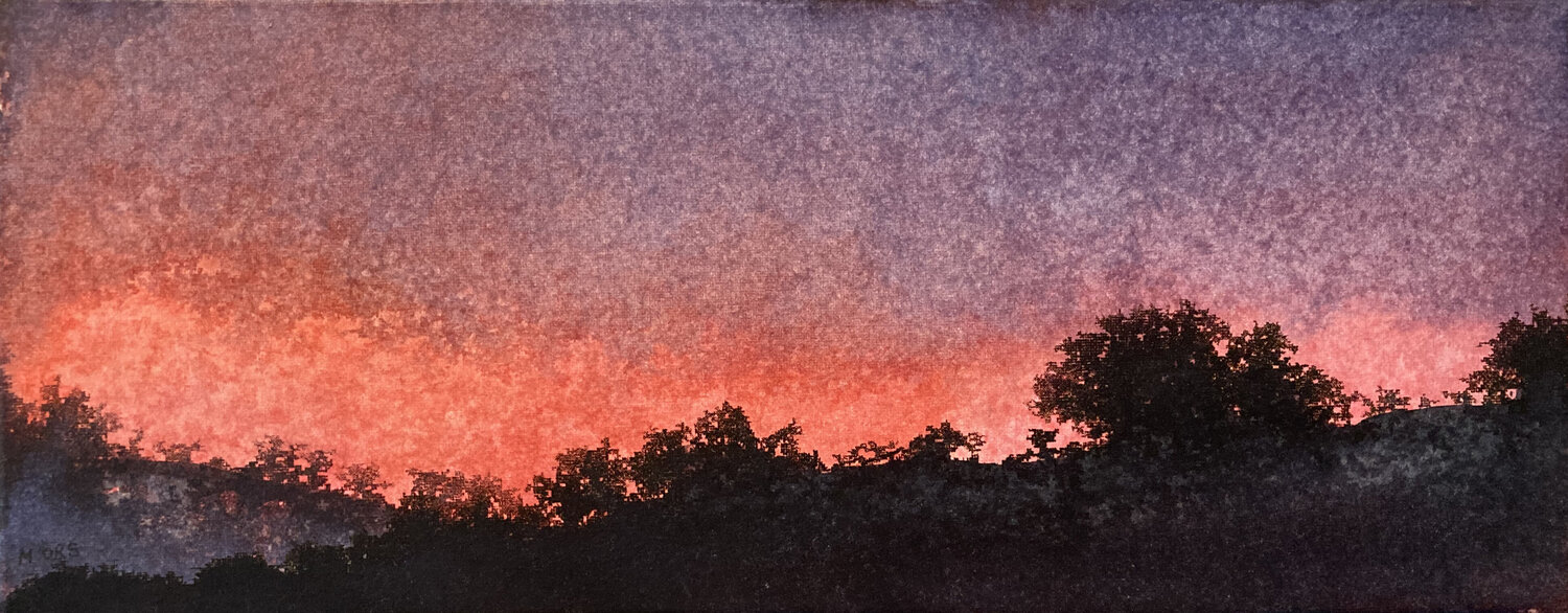 Crépuscule sur les collines Magalie Ors Original painting for sale