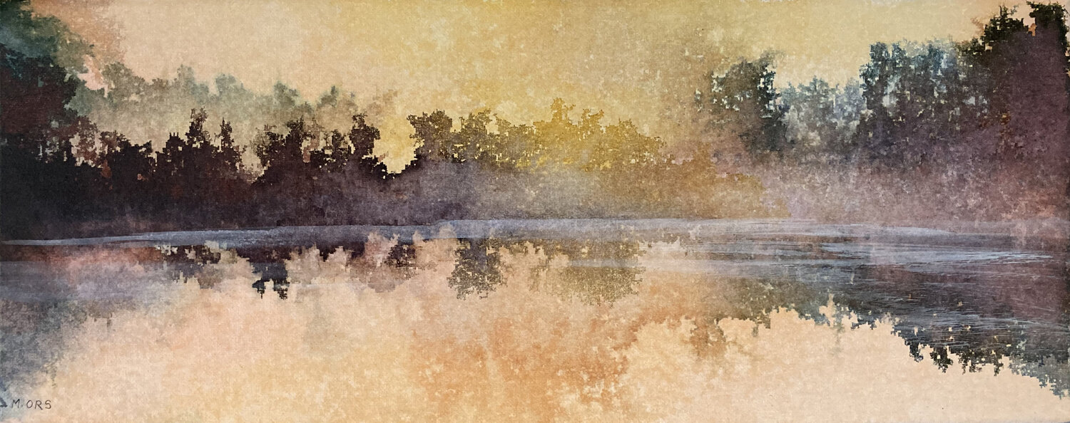 Brume d'automne sur le lac Magalie Ors Original painting for sale