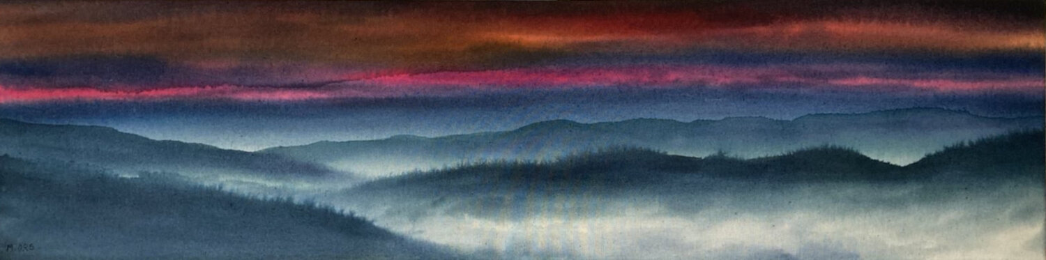 Crépuscule dans les Vosges Magalie Ors Original painting for sale