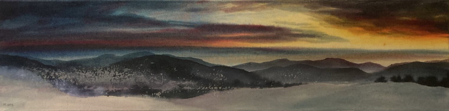 Soir de décembre dans les Vosges Magalie Ors Original painting for sale