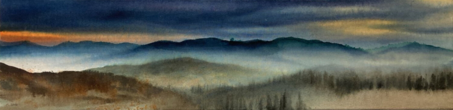 Brume au crépuscule Magalie Ors Original painting for sale