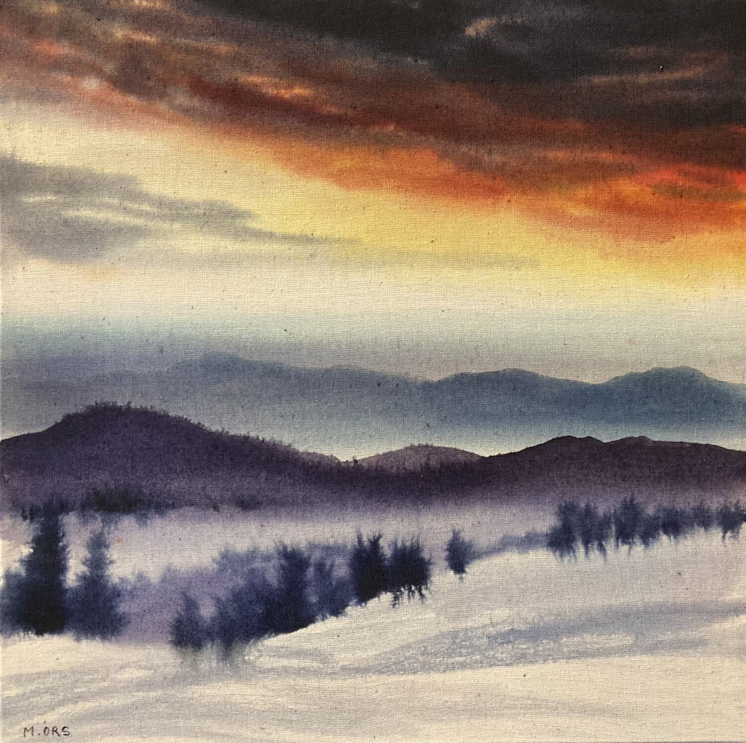 Dernier soleil de décembre Magalie Ors Original painting for sale