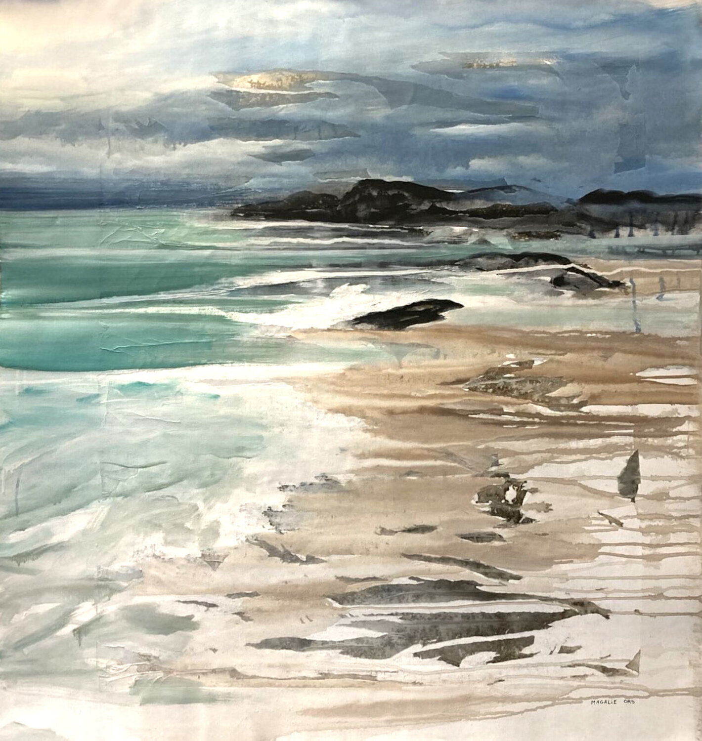 Bretagne à marée basse Magalie Ors Original painting for sale