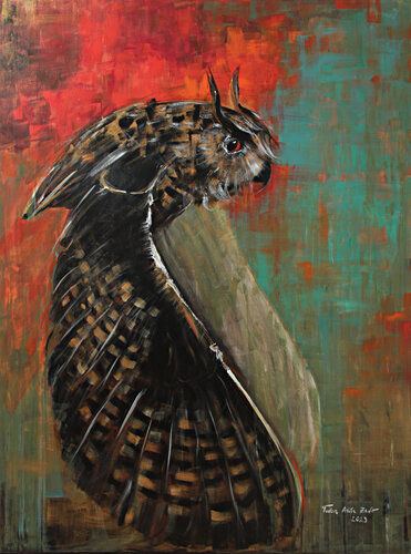 Eagle owl by Todor Attila Zsolt, Painting for Sale on Select