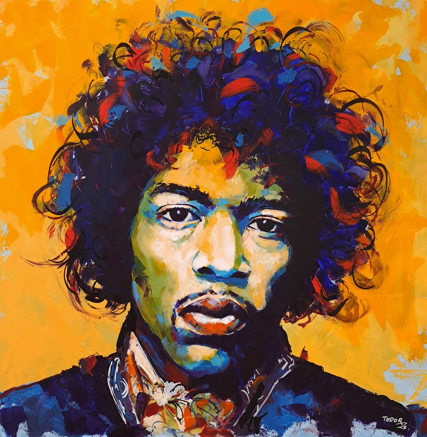Jimi Hendrix Todor Attila Zsolt Original painting for sale